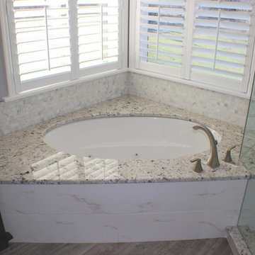 Plank and Marble Master Bath