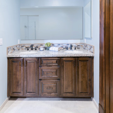 Custom Vanity with Clear Alder Cabinetry