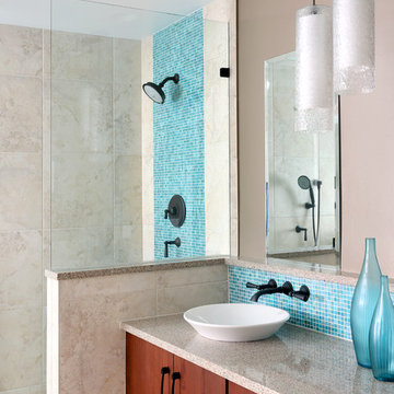 Pops of Color for Contemporary Bathroom