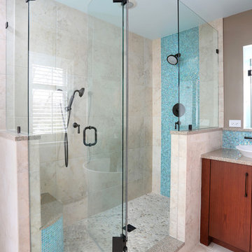 Pops of Color for Contemporary Bathroom