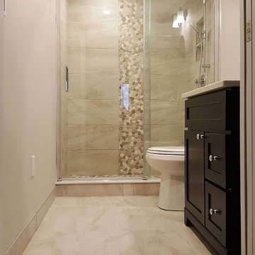 Porcelain Tile Floor and Shower Surround