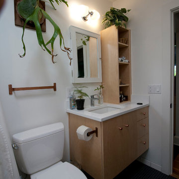 Portland Tiny Bathroom Remodel and Layout Change AFTER