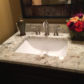 Powder room top w/ White Galaxy granite