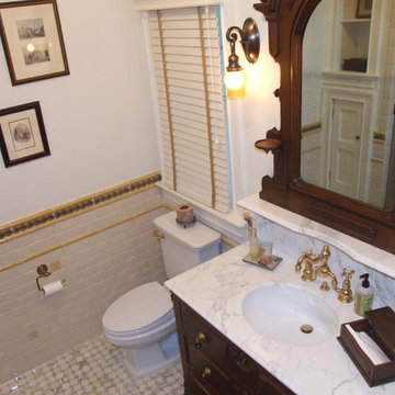 Powder Room using all classic period details in Westfield, NJ