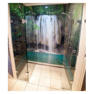 Printed Shower Splashback - Tropical - Bathroom - Other - by Raw Inkk Pty  Ltd | Houzz UK