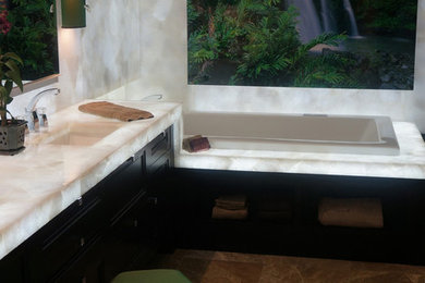 Inspiration for a transitional bathroom remodel in Miami
