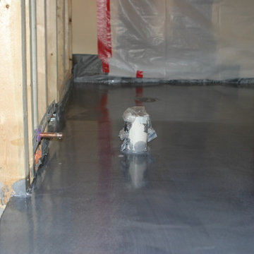 Project In Progress: Full Bathroom - epoxy floor coating system over wood subflo