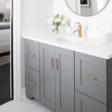 75 Bathroom With Gray Cabinets Ideas, Bathroom Design With Gray Vanity