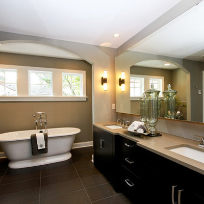 Freestanding bathtub - contemporary freestanding bathtub idea in Minneapolis