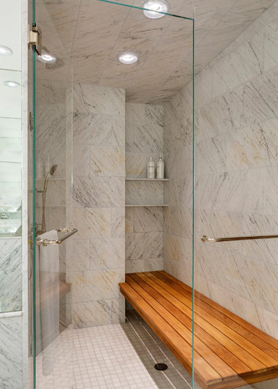 Transitional Bathroom by Hickox Williams Architects, Inc.
