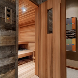 Example of a mountain style sauna design in Burlington