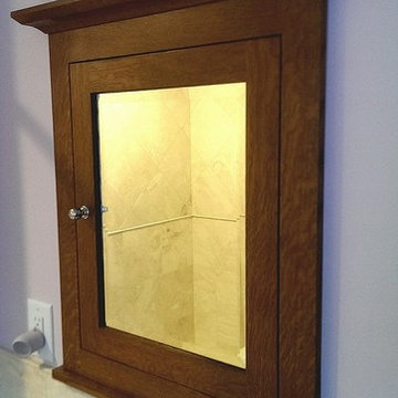 Quartersawn Oak Bathroom Vanity and Mirror