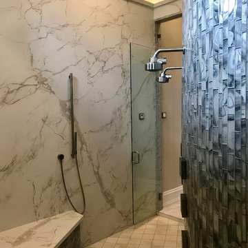 Quartz Shower with Glazzio Mosaic Wall