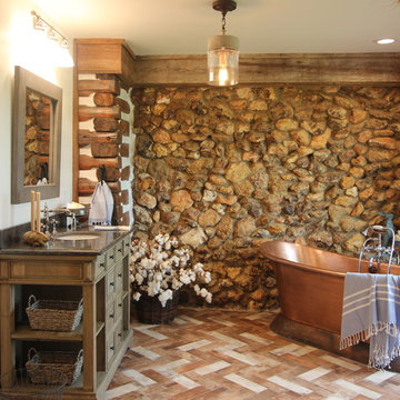 Rabbit Ridge Farm - Log Cabin Master Bath, Dressing Room & Laundry Room