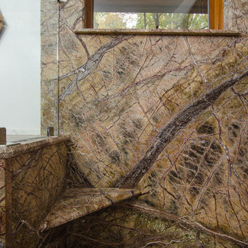 Rainforest Brown Leathered Granite Bathroom