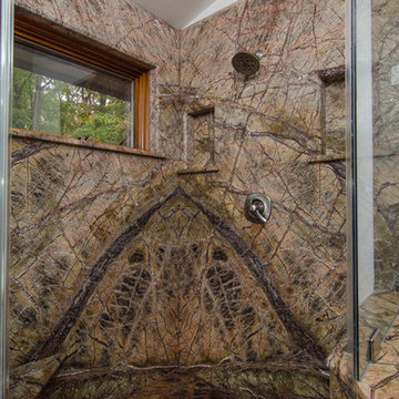 Rainforest Brown Leathered Granite Bathroom