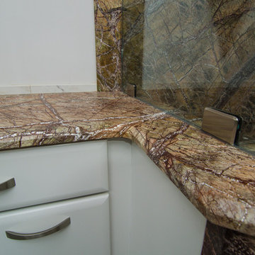 Rainforest Brown Leathered Granite Bathroom