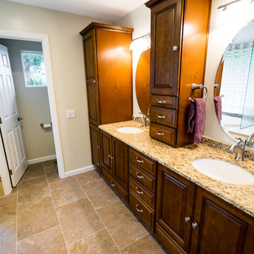 Rancho Bernardo Master Bathroom Remodel with Tower Cabinet Vanity