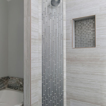 Rancho Bernardo Master Bathroom Remodel with Platinum Accent Tile