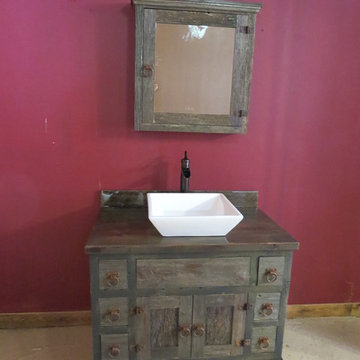 Reclaimed Gray Barn Wood Bathroom Vanity
