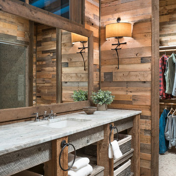 Recycled pallet and reclaimed wood paneling