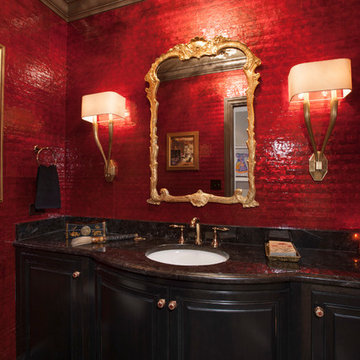 Red and Black Bathroom Design