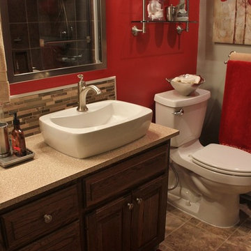 Red and Gray Bathroom