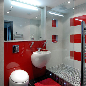 Red and White Alessi bathroom