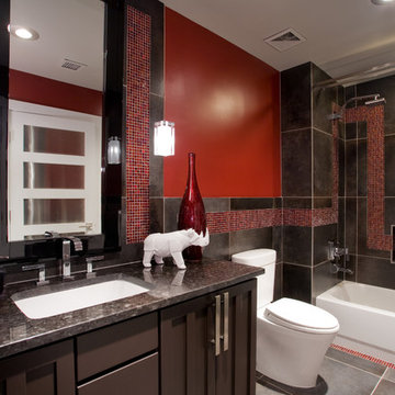 Red/ Charcoal Bathroom
