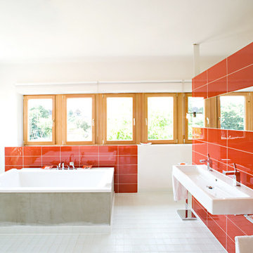 Red European Bathroom