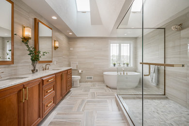 Inspiration for a contemporary bathroom remodel in Milwaukee
