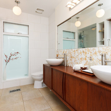 Refurbished Credenza Used as Bathroom Vanity