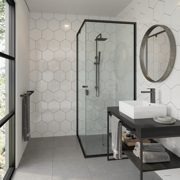 Regency Semi-Frameless Showerscreens – Black Aqua Deluxe
