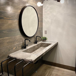 75+ Industrial Badezimmer mit schwebendem Waschtisch Ideen & Bilder