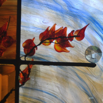 Residence - Contemporary Art Glass Bathroom Window