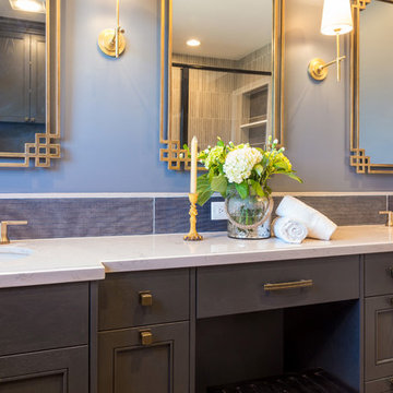 Retreat in a Blue & Gold Bathroom