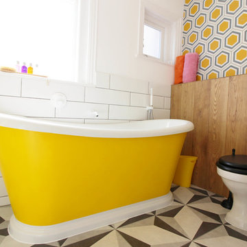 Retro-inspired Yellow Bathroom