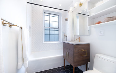 Before and After: Stylish and Streamlined Small Bathroom