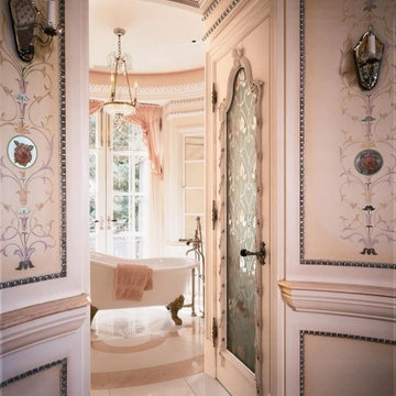 Romantic Pink Victorian Bath with Herbeau Marie Louise Tub