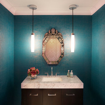 Roslyn Estates Colorful, Elegant Powder Room