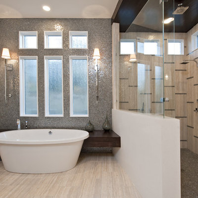 Trendy mosaic tile bathroom photo in Austin