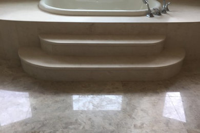 Inspiration for a stone tile marble floor bathroom remodel in Miami