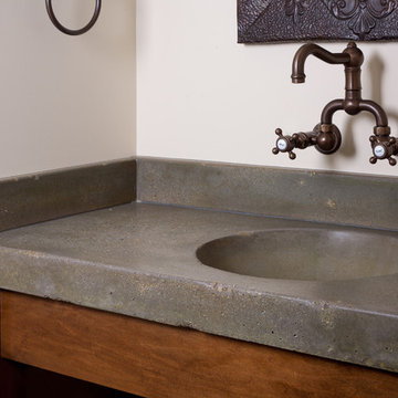 Rustic concrete bathroom countertop sink