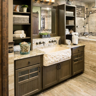 75+ Rustikale Badezimmer mit braunen Fliesen Ideen & Bilder - September