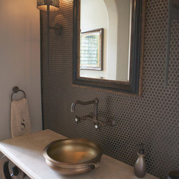 Rustic Formal Bathroom with Freestanding Sink