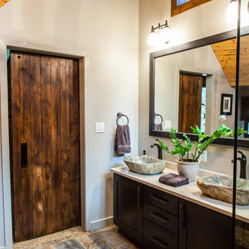 Rustic Geodesic Master Bathroom