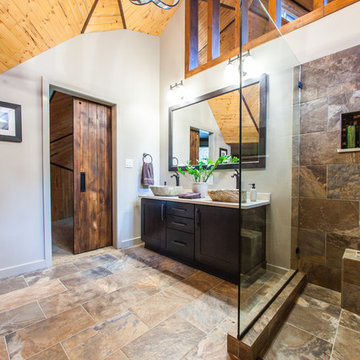 Rustic Geodesic Master Bathroom