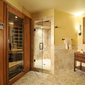 Rustic Lodge-Style Basement