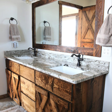 Rustic Master Bathroom Remodel with Granite Countertops