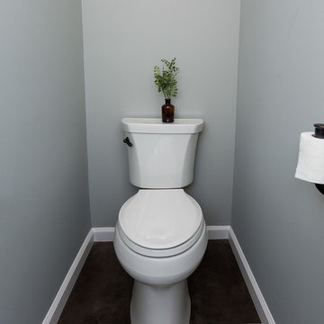 Rustic Master Bathroom with Dark Wood Accents